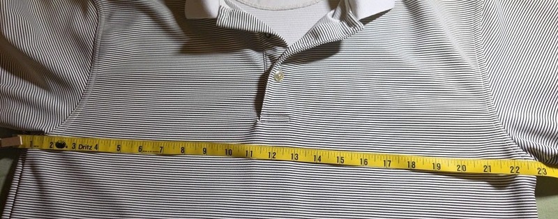 GRANDSLAM Men's L Gray Striped Long Sleeve 1/4 Button Pullover Shirt gallery