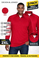 Devon & Jones 2 Pack Quarter Zip Mens DG440 Lightweight Stretch Pullover 2XL