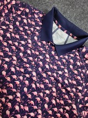 Bonobos Polo Shirt Flamingo Print Performance Golf Men’s L Slim Fit