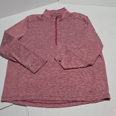 GRAHAM LUXE Men’s 1/4 Zip Mock Neck Pullover Red Solid Long Sleeve Activewear XL