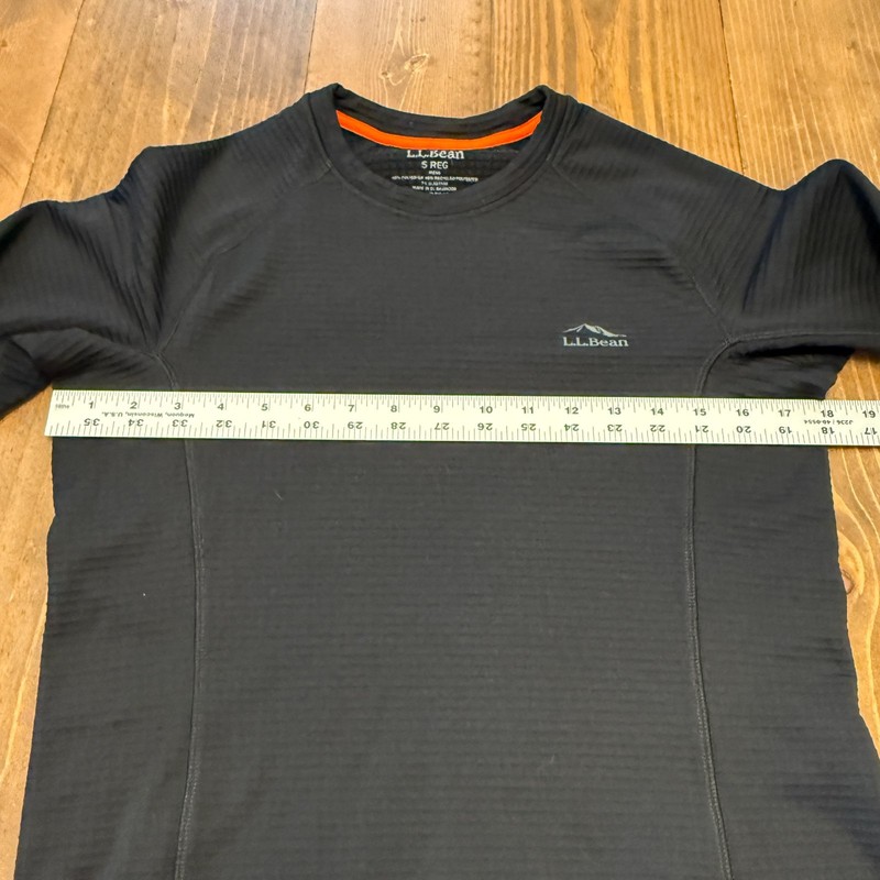 LL Bean Heavyweight Base Layer Crew Top Mens Small Black Warm 255G Weight gallery