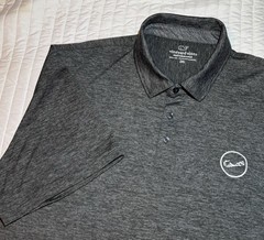 Vineyard Vines Mens 2XL Smoke Gray Heather Stripe Performance Stretch Polo Shirt