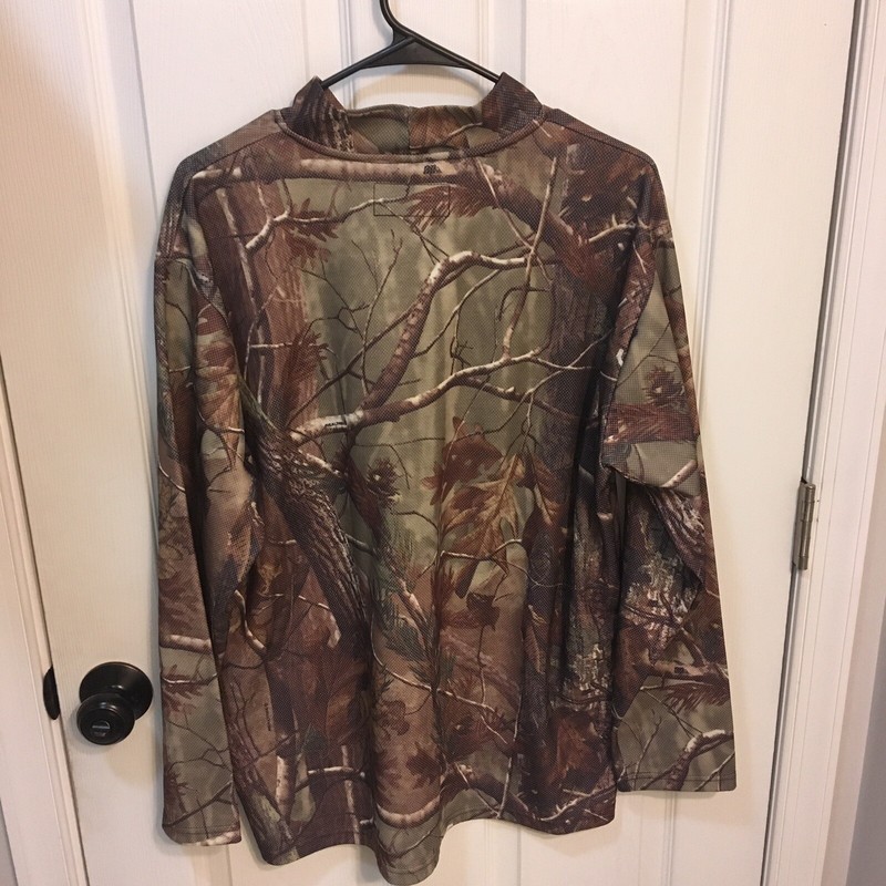 No Trace Dan River Mens Base Layer Hunting Shirt Black Realtree Camo Large FS! gallery