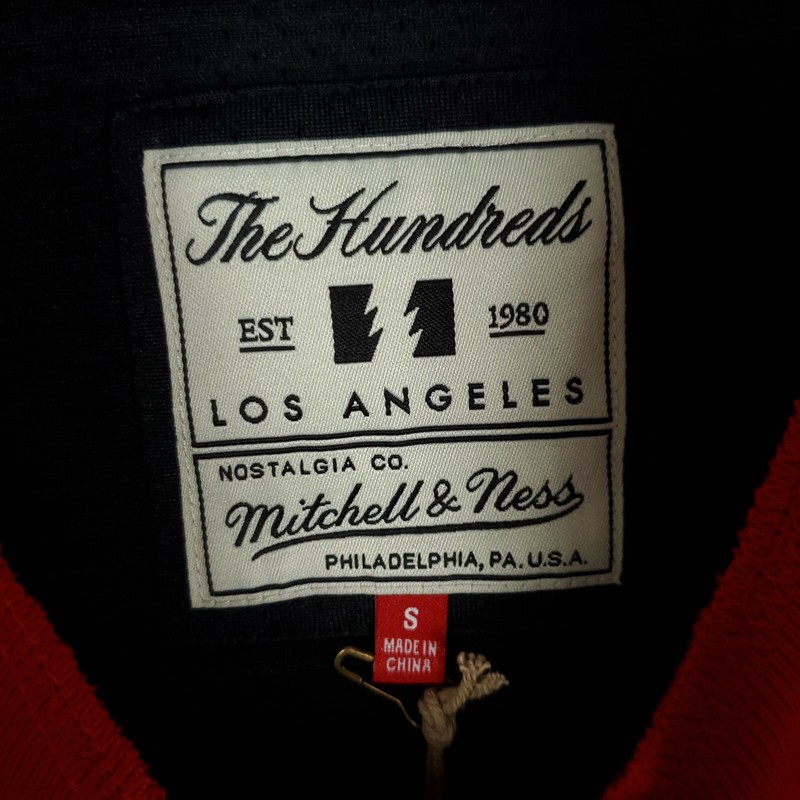 The Hundreds Mitchell & Ness Small Jersey Black Red Yellow Atom Bomb NWT gallery