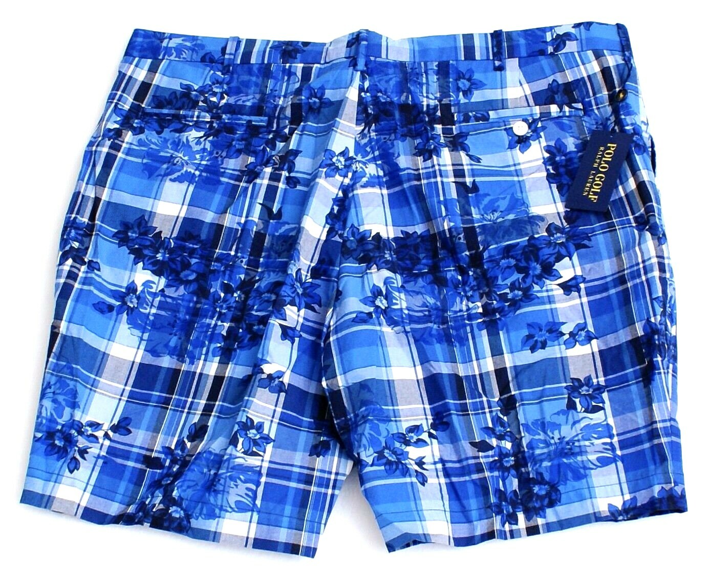 Polo Golf Ralph Lauren Links Fit Blue Plaid & Floral Golf Shorts Men's 42 NWT gallery
