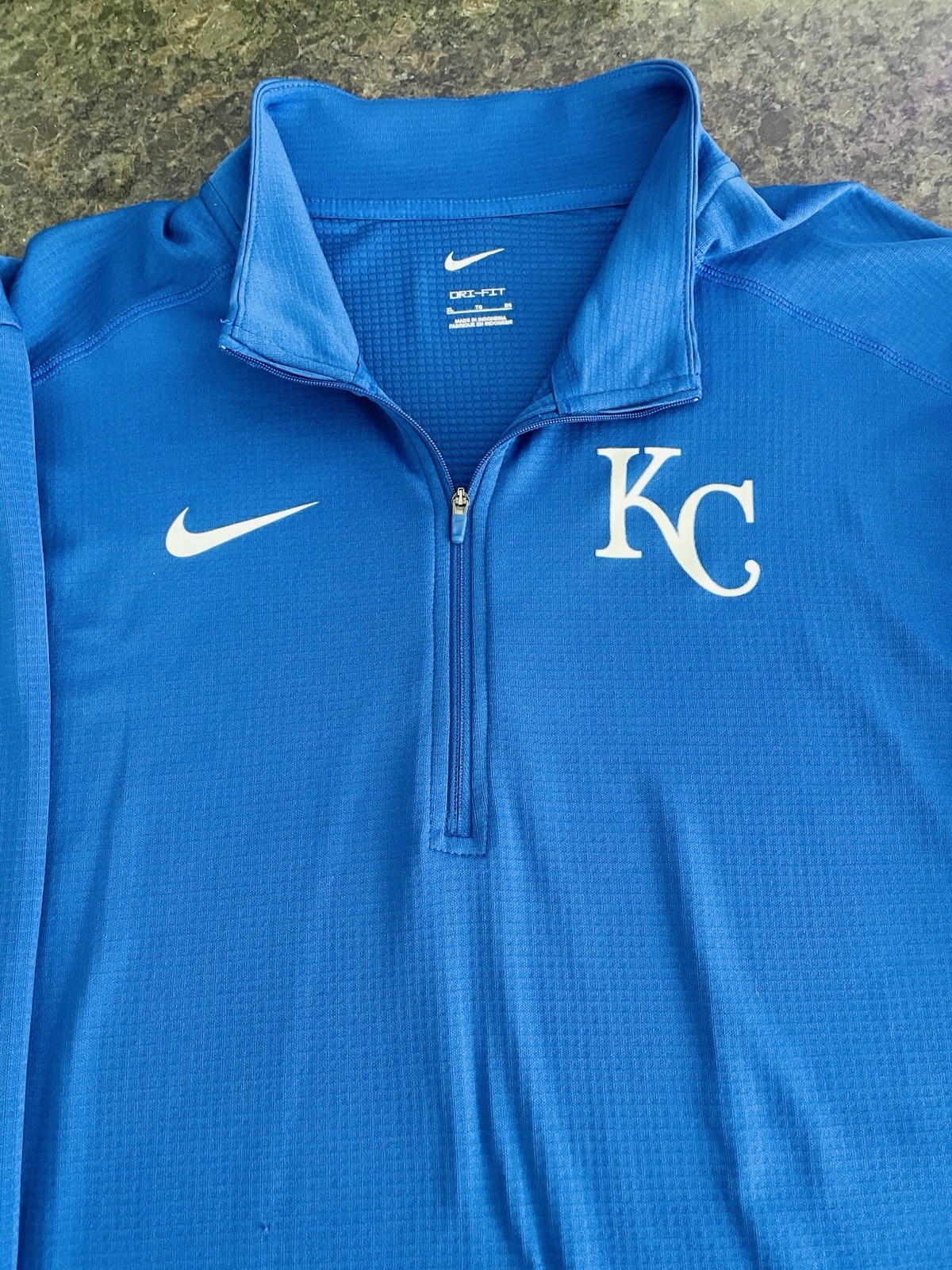 Nike Dri-FIT KC Kansas City 1/4 Zip Pullover Mock Neck Blue Men's XL gallery