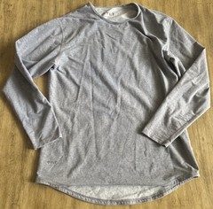 BYLT Long Sleeve Drop Cut Shirt Men’s Medium Lux Premium Basics Crewneck Gray
