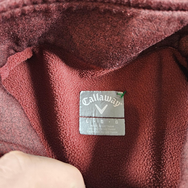 Callaway Pullover Mens Large Red Heather 1/4 Zip Golf Mock Neck Shirt Top gallery