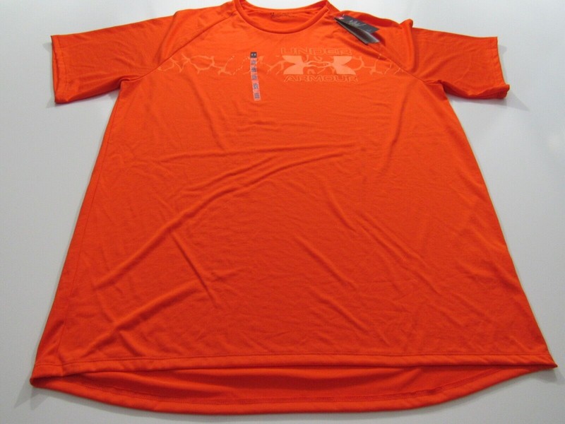 Under Armour Heat Gear Loose Polyester Shirt Orange Various Sizes New gallery