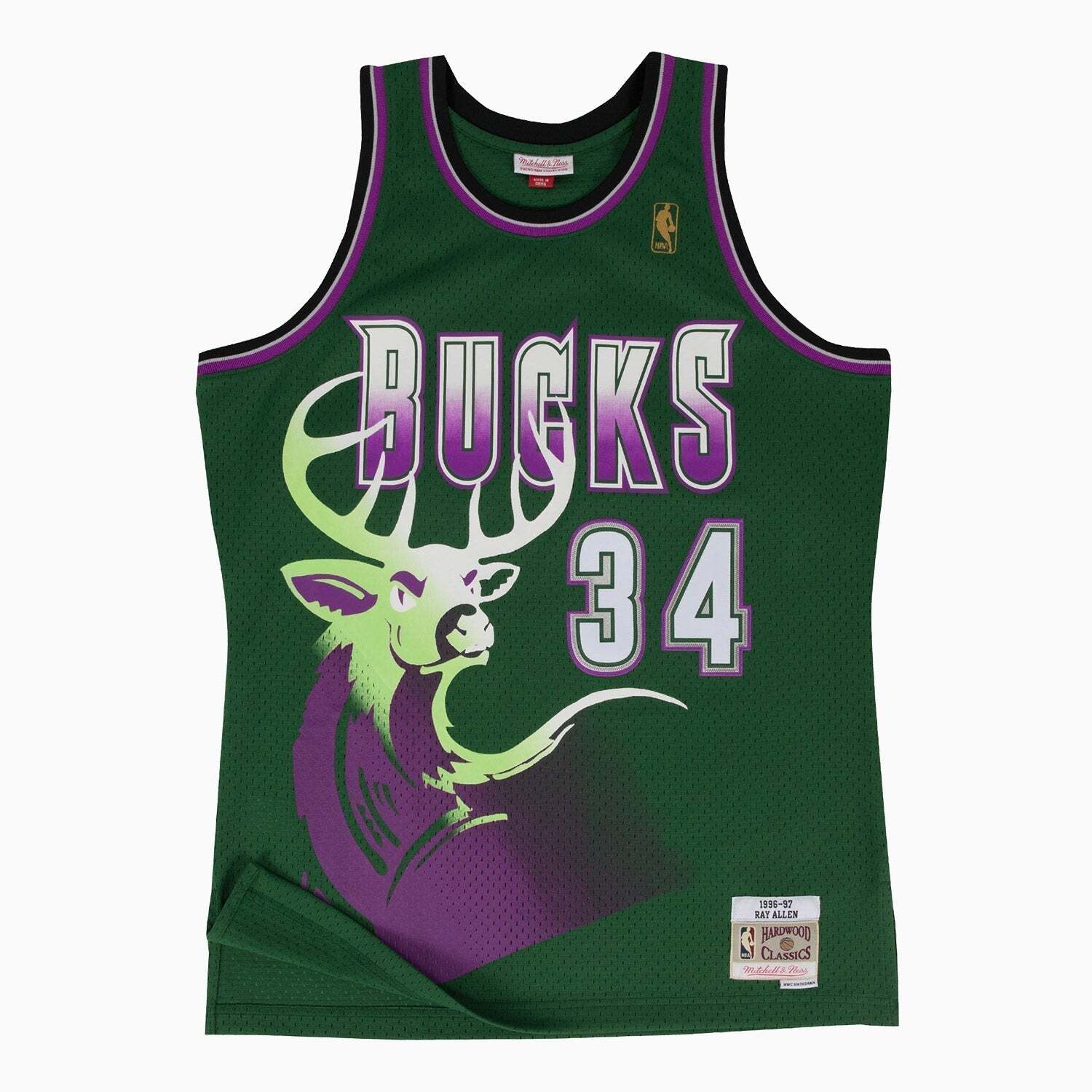 Mitchell & Ness Swingman Ray Allen Milwaukee Bucks NBA 1996-97 Jersey gallery