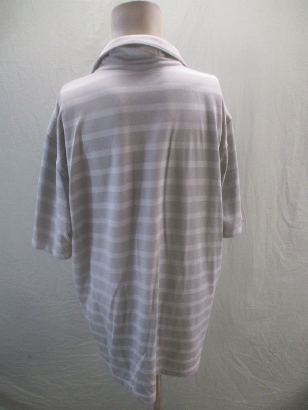 Bolle Size XL Mens Gray Striped Short Sleeve Collared Athletic Casual Polo 961 gallery