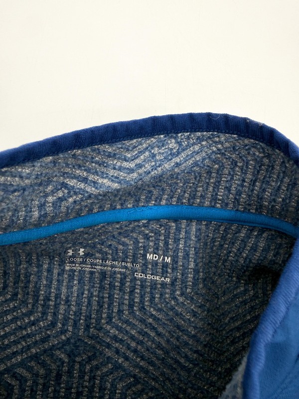 Under Armour Sweater Mens Medium Blue ColdGear Quarter Zip Pullover Fleece gallery