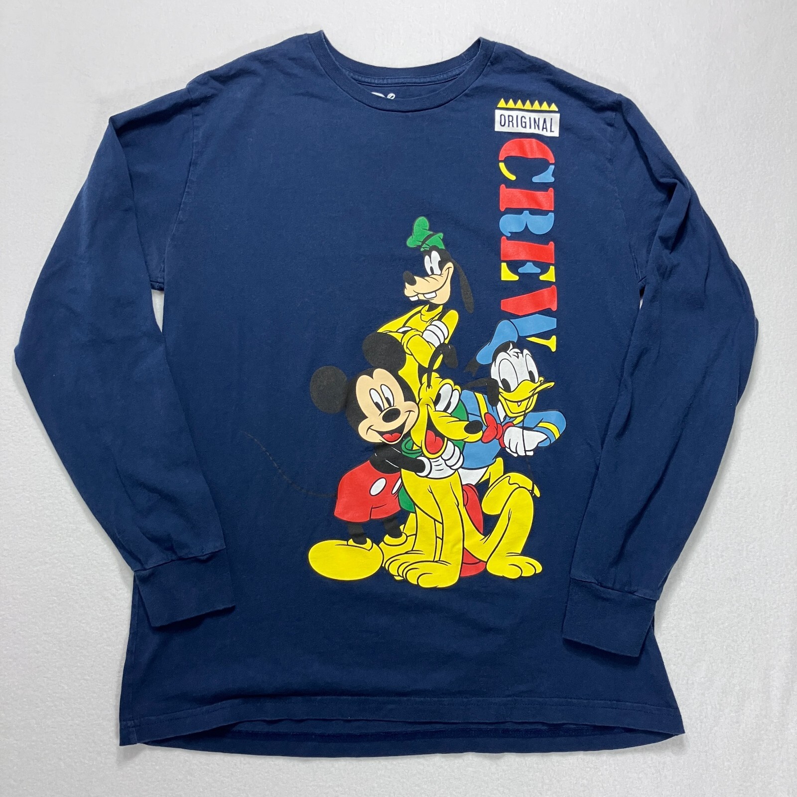 Disney Original Crew Long Sleeve Cotton T-Shirt Navy Blue Size Medium gallery