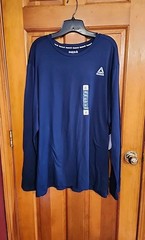 Reebok Delta Core Mens Long Sleeve T-Shirt Blue Size 3XL New