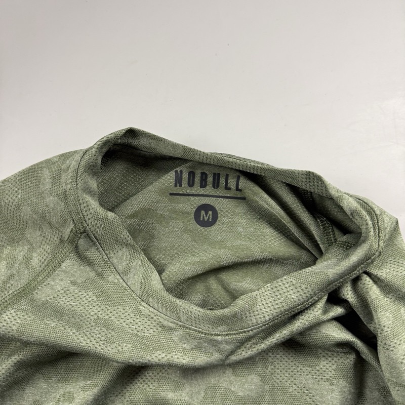 NOBULL Long Sleeve Camo Tee Mens Sage Green Performance Athleisure M Medium gallery