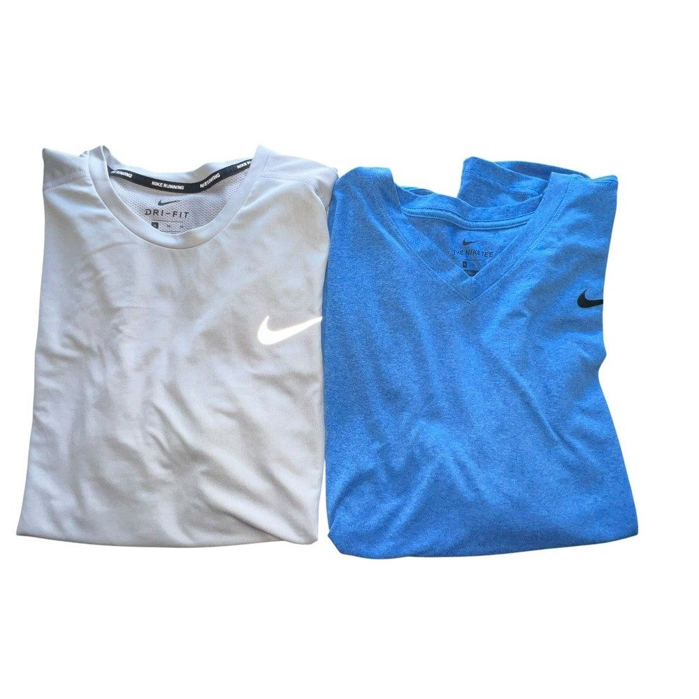 Set Of 2 Nike Men’s Dri Fit T-Shirt Blue Grey XL Athletic Training Gym Casual
