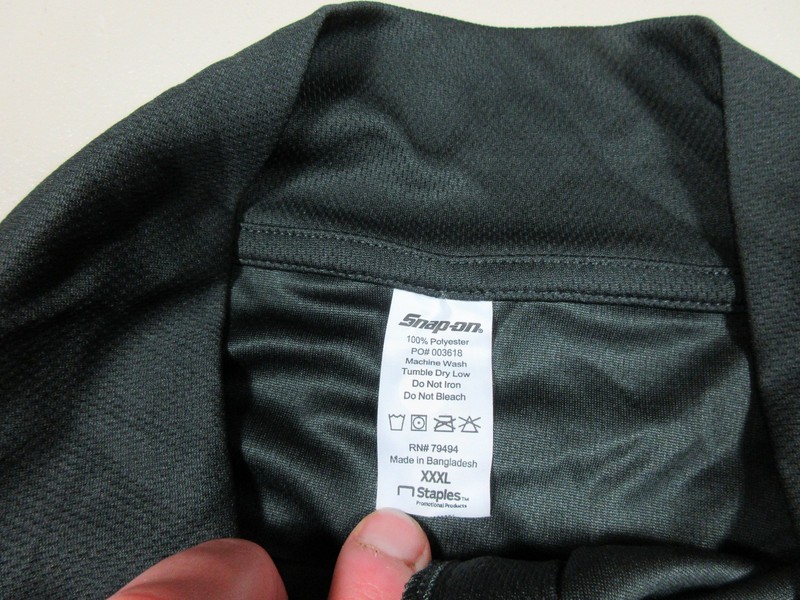 Snap On Tools mens dark gray lightweight mesh 1/2 zip pullover XXL NWT gallery