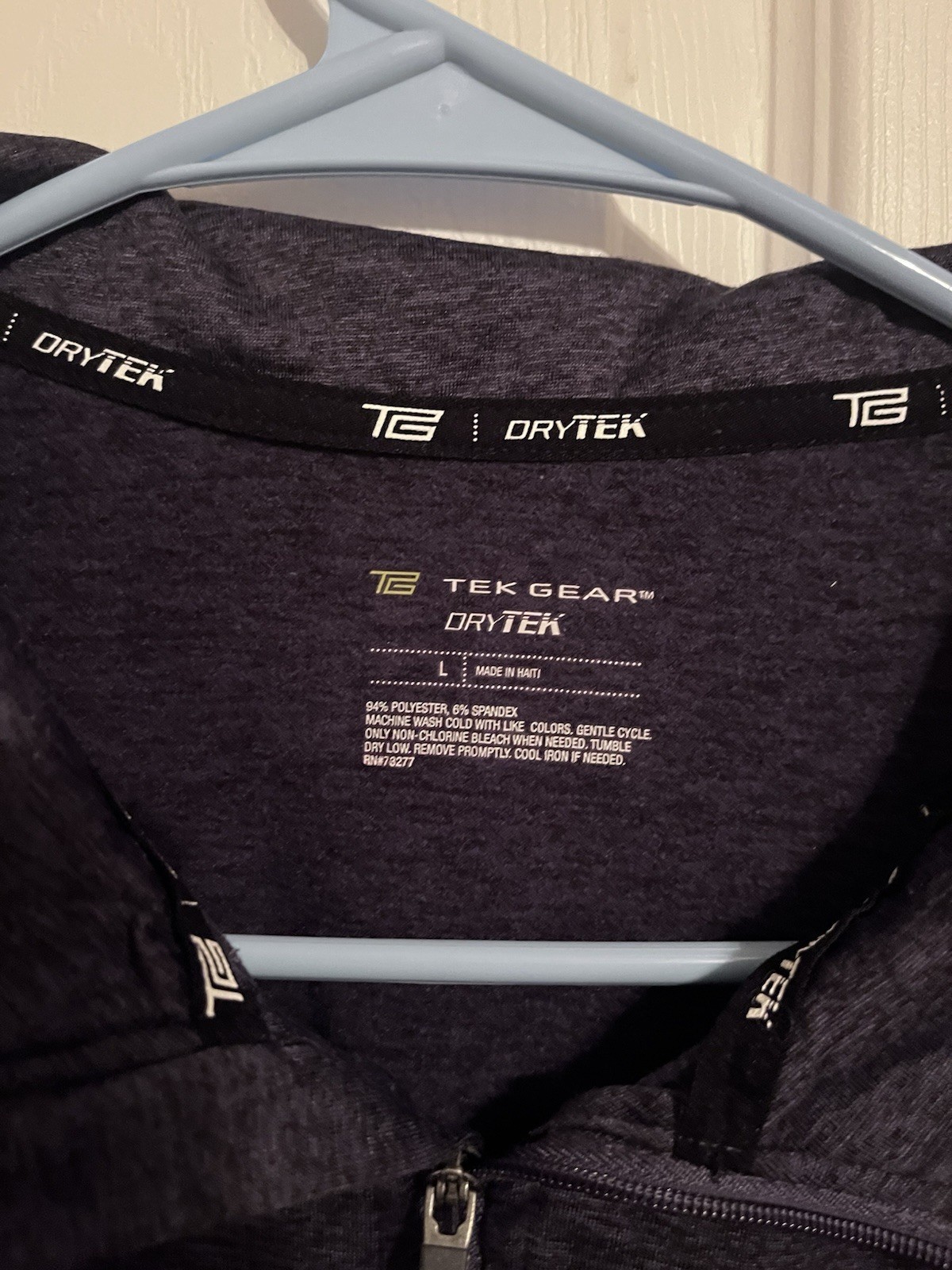 Men’s Large Tek Gear Dry Tek Quarter Zip Jacket Athletic Golf Sweat Proof gallery