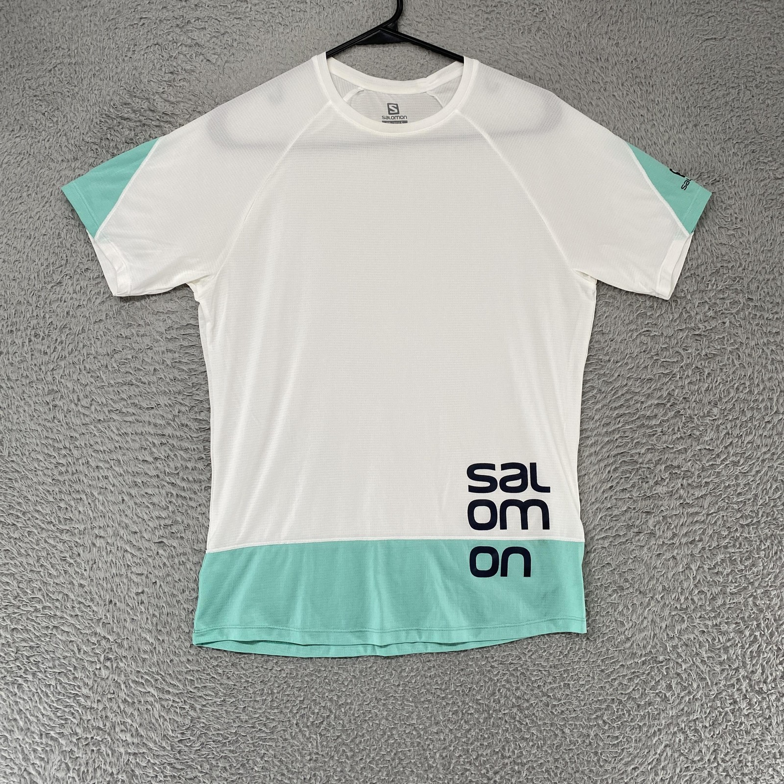 Salomon Shirt Mens Small White Running Workout Gym Performance Tee Summer gallery