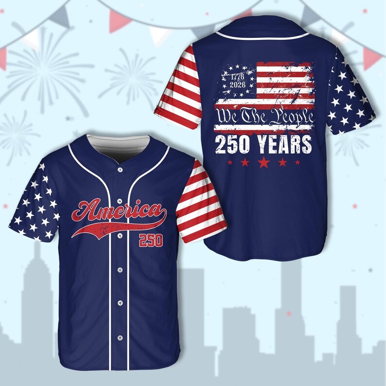 America 250th Anniversary Baseball Jersey USA Patriotic gallery