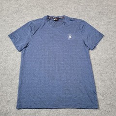 Spyder Shirt Mens Large Blue Active ProWEB Short Sleeve Performance Athletic Top