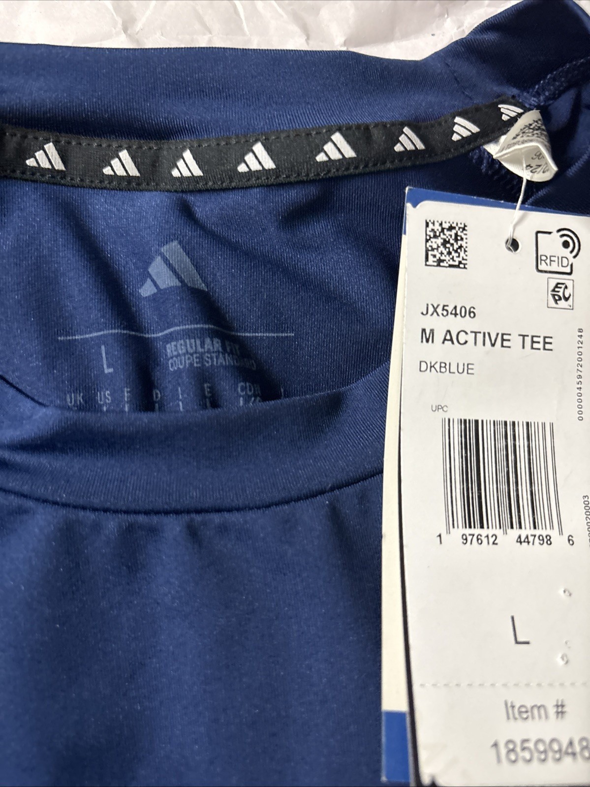adidas Men's Regular Fit Lightweight Active Tee, Dark Blue, Large gallery