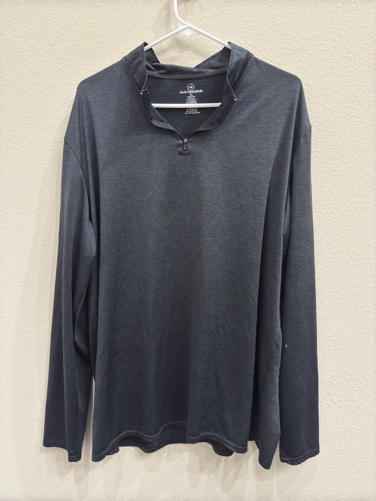 REAL ESSENTIALS 1/4 Quarter Zip Lightweight Pullover Men’s XL XLarge Blue 166455