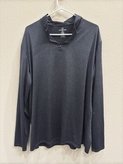 REAL ESSENTIALS 1/4 Quarter Zip Lightweight Pullover Men’s XL XLarge Blue 166455