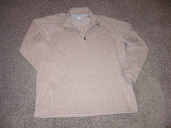 LANDS’ END Tan 1/4 zip neck athletic PULLOVER men’s XL w/zip side pocket