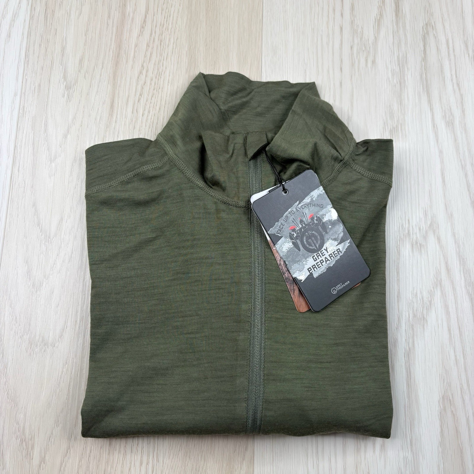 Grey Preparer Merino Wool Half Zip Baselayer Mens Size XL Green NWT gallery