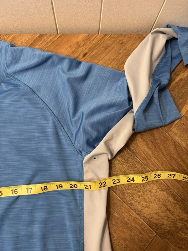 Hang Ten Men’s XL Long Sleeve Blue Shirt UV Protection Back Pocket Swim Beach M6 gallery