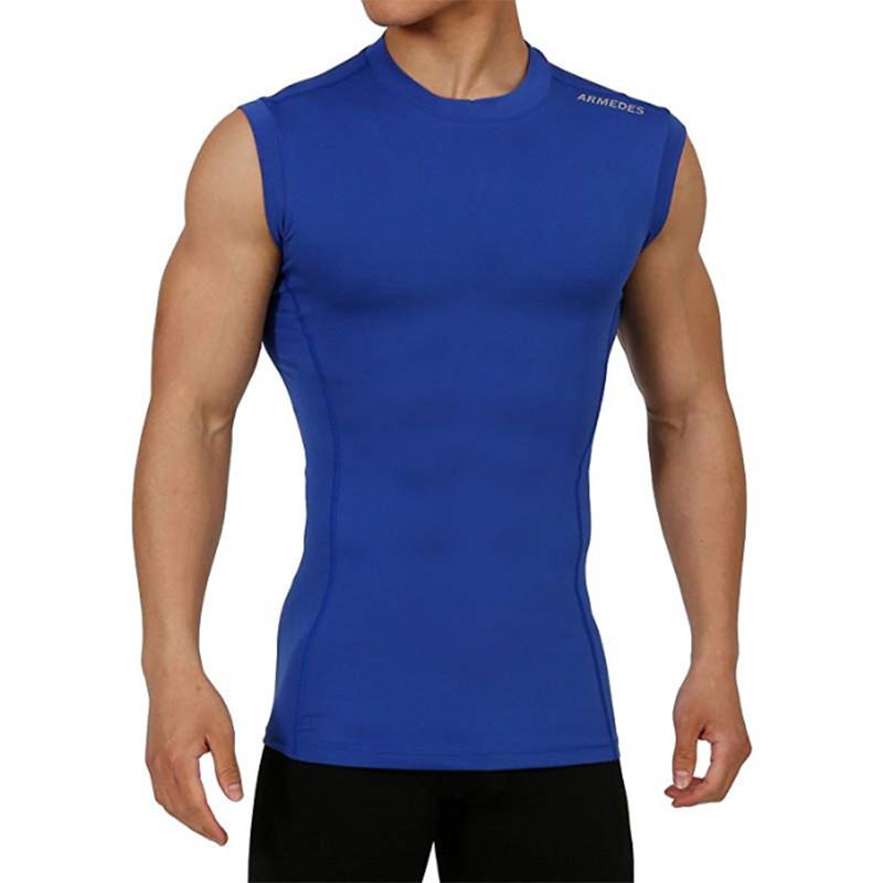 ARMEDES Mens Skin Tight Compression Baselayer Activewear Sleeveless Shirt PMR02 gallery