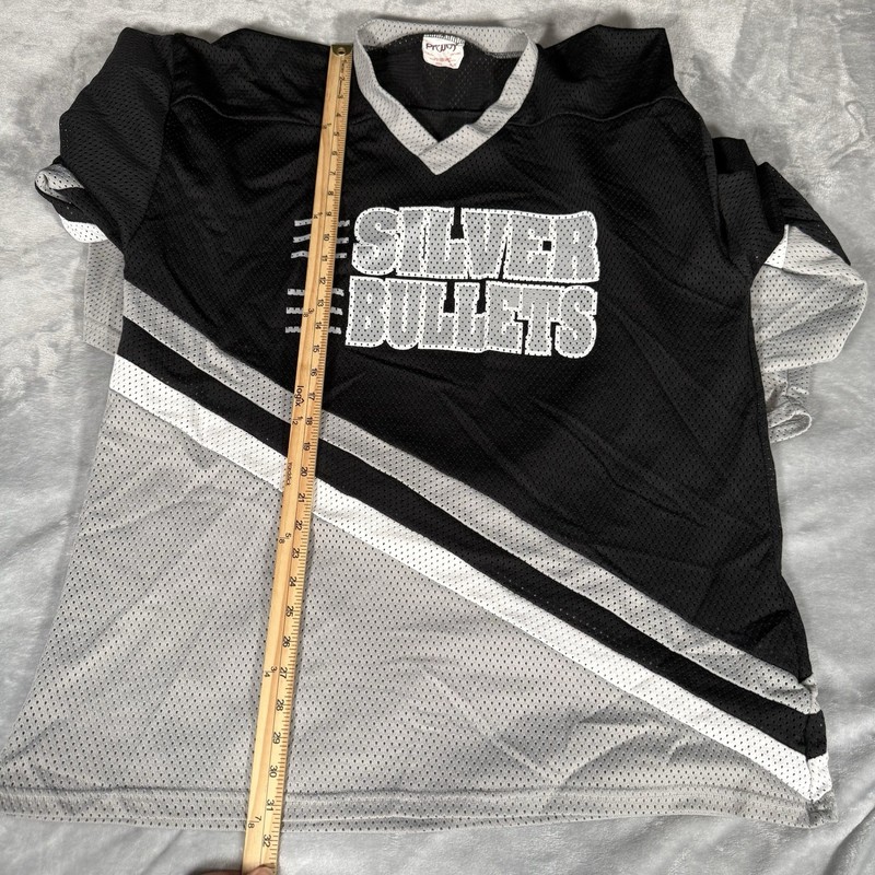 Vintage Silver Bullets Hockey Jersey Mens XL ProJoy Made In Canada Black gallery