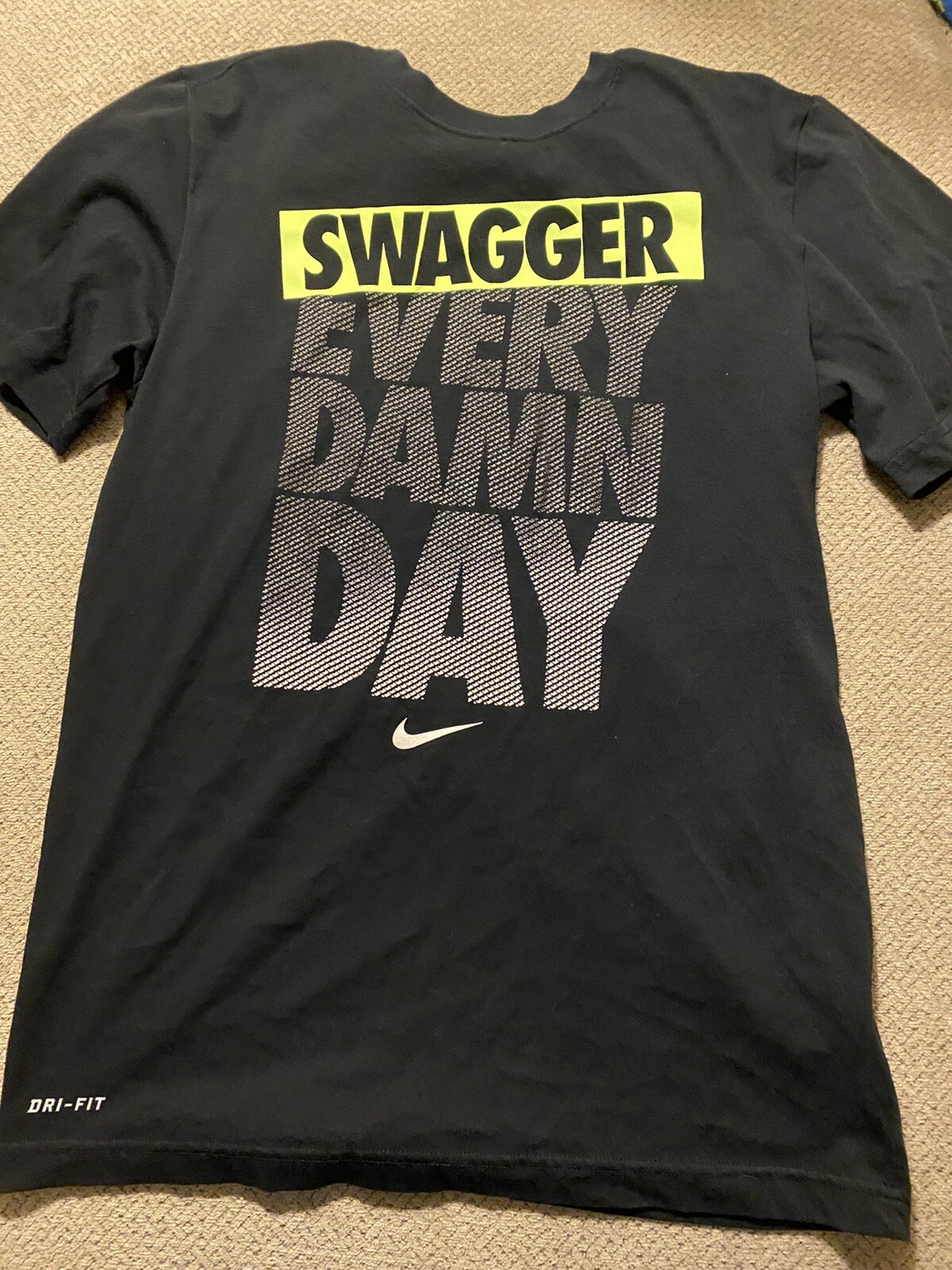 Men's Nike Swagger Every Day Black Volt Shirt Small S gallery