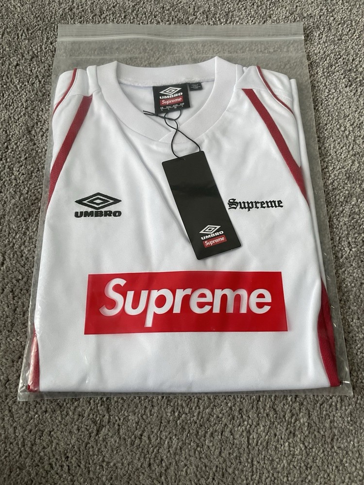 Supreme Umbro Old English Soccer Jersey White Small