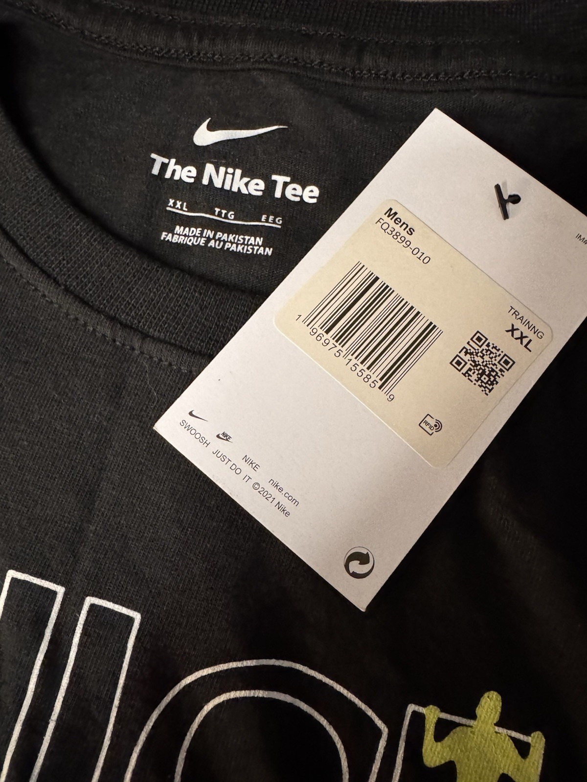 NIKE Sportswear Just Do It Work-Out Tee Mens Black Shirt XXL FQ3899-010 gallery