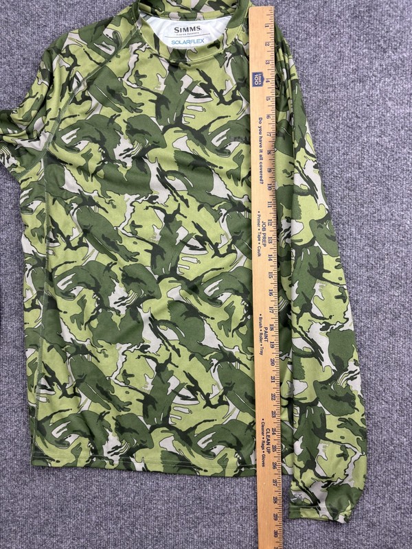Simms Shirt Mens Medium Green Camo SolarFlex UPF 50 Long Sleeve Sun Fishing gallery