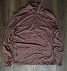 Vuori Ease Performance Half Zip 2.0 Long Sleeve Brown Heather Large