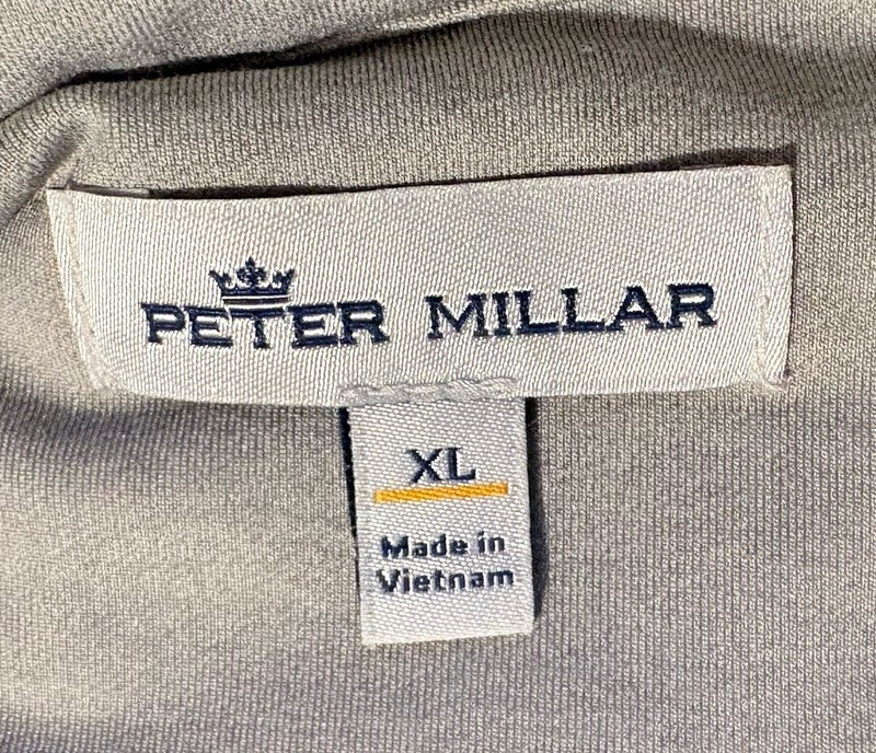 Peter Millar Perth Gray 1/4 Zip Work Logo Apex Tool Company Size XL gallery