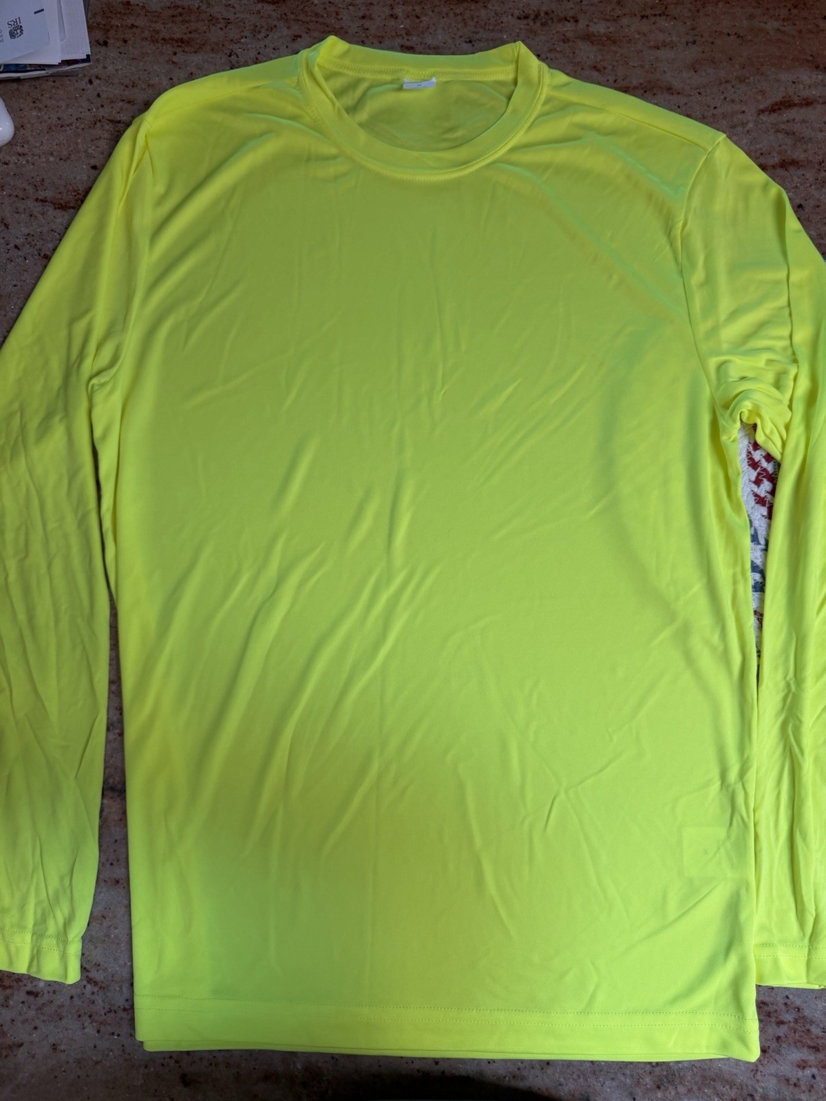 Sport Tek ST350LS Long Sleeve Performance Shirt; Safety Yellow Lot Of 5; Size M gallery