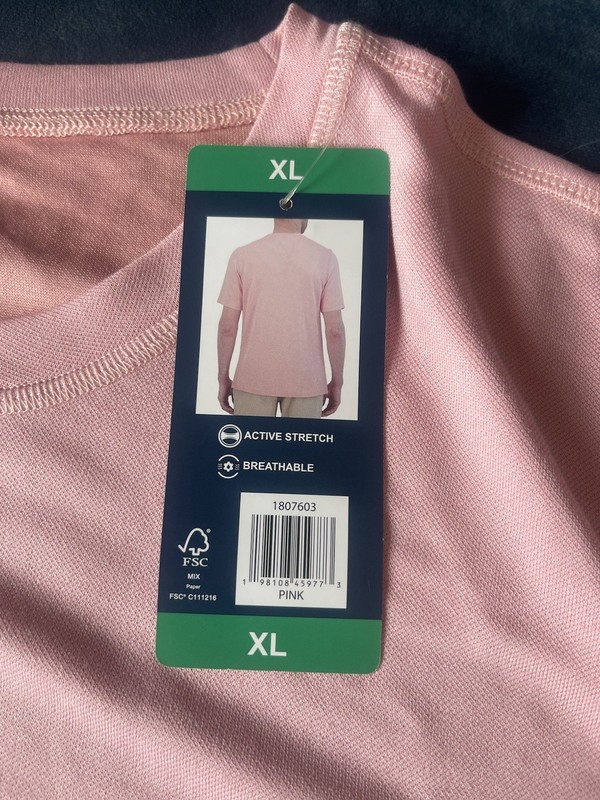 NWT Havana Jim Activewear Pink Men’s Shirt Short Sleeves XL Breathable Stretch gallery