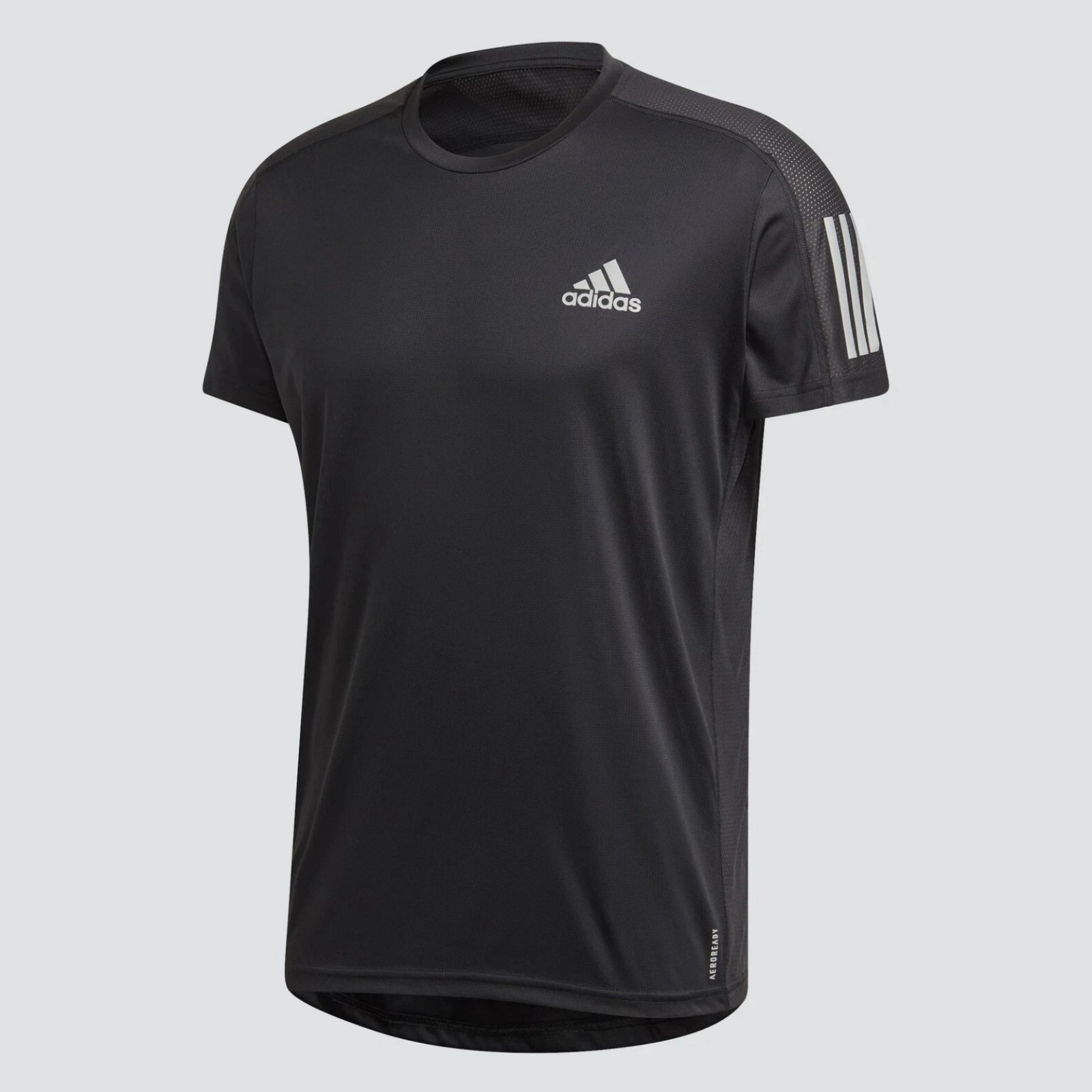 NWT Adidas Men's Own the Run Tee Medium Black Stretch Reflective Workout gallery