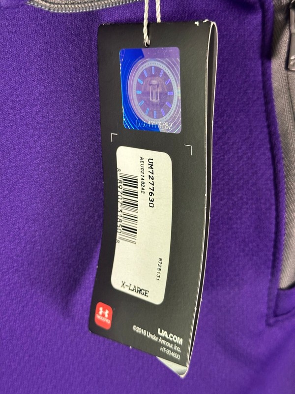 Under Armour Quarter Zip Pullover Mens XL Purple Huskies W Embroidered Golf gallery