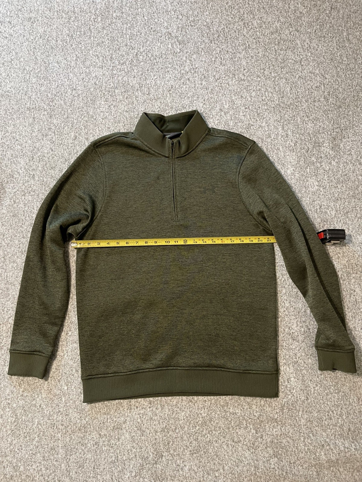 Under Armour Storm 1/4 Zip Sweater Fleece Green Men Medium Cold Gear Golf gallery