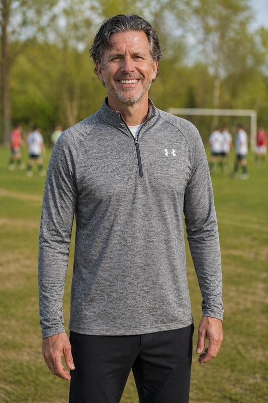 Under Armour Men's UA Tech Half Zip Pullover Top Space Dye Black Large gallery