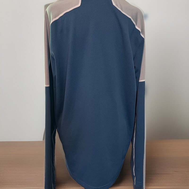 Under Armour Men All Season Gear L 1/4 Zip Sweater Pullover Loose Fit Blue Logo gallery