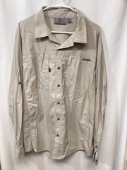 Rugged Elements Beige 2XL Long Sleeve Nylon Blend Activewear Button Up B10