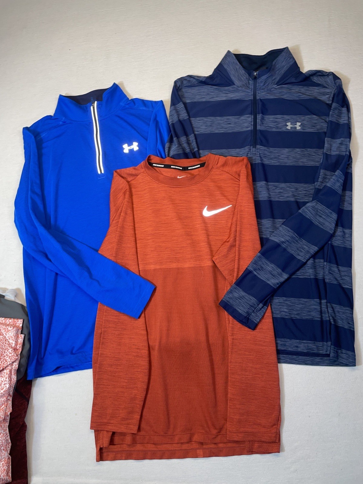 Nike Under Armour Men’s Lot Bundle Of 3 Long Sleeve Shirt 1/4 Zip Pullover Sz M gallery