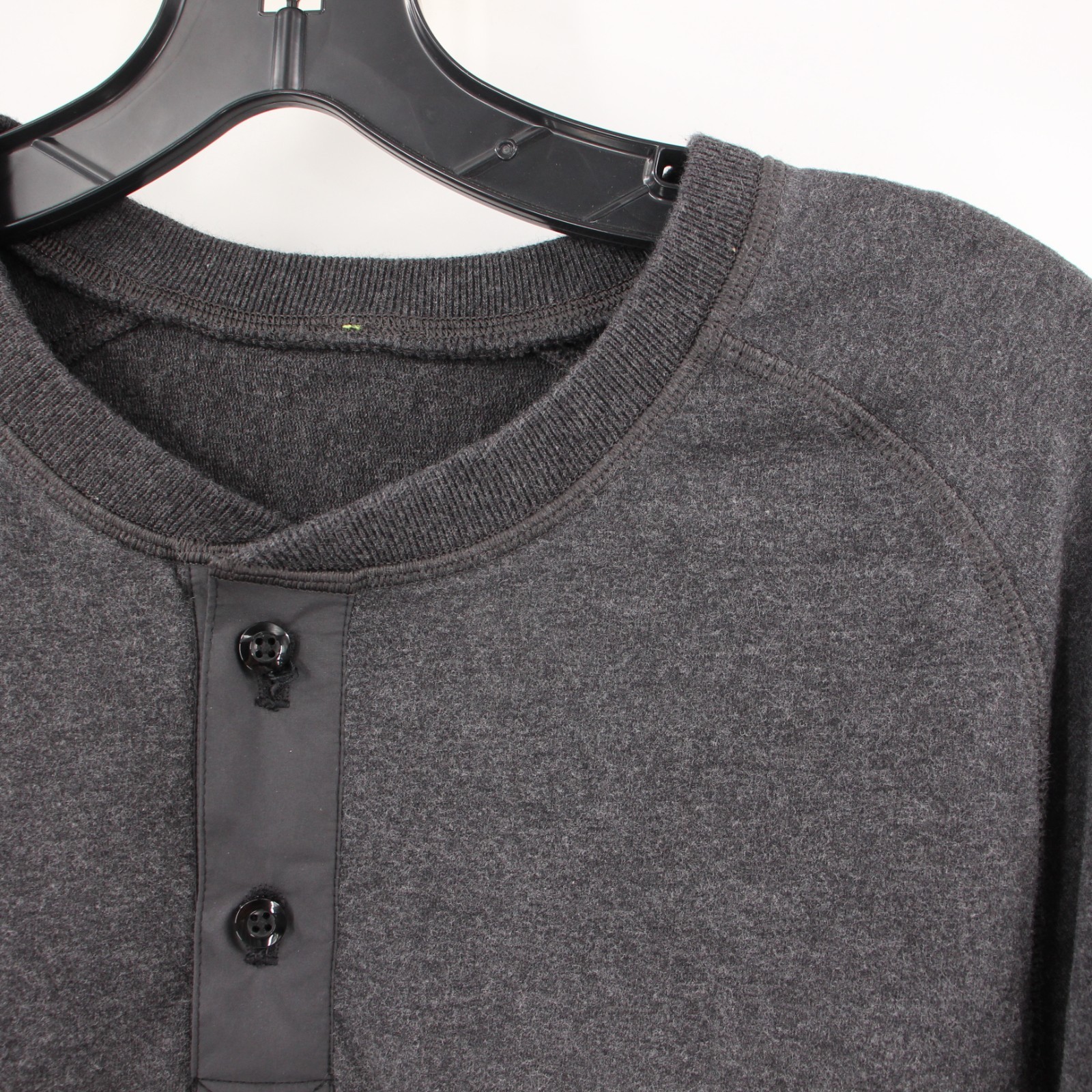 Lululemon Henley Mens small Long Sleeve sweat Shirt Athleisure Performance gray gallery