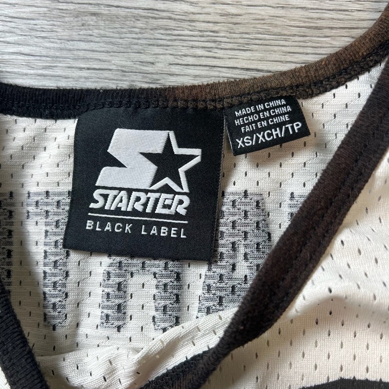 Starter Mesh Jersey Tank Top Unisex XS White Black 71 Graphic Black Label L65 gallery